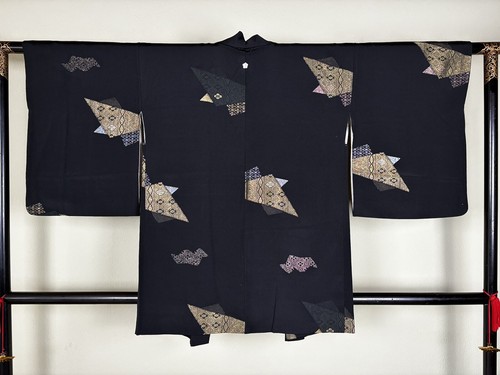 Haori black kimono jacket - kimono, silk