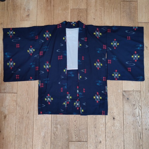 Vintage navy ikat woven - navy,